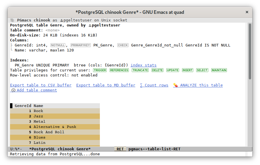 Screenshot table